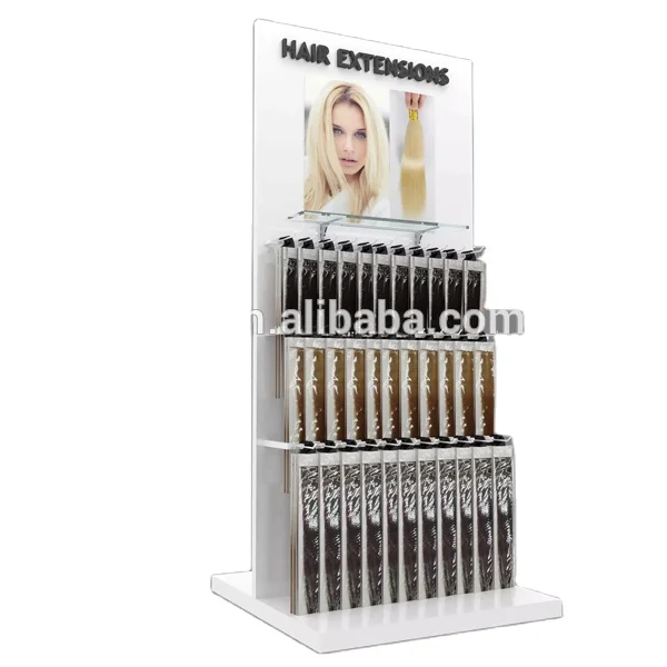 custom made store metal hair extension display stand,wig display shelf rack