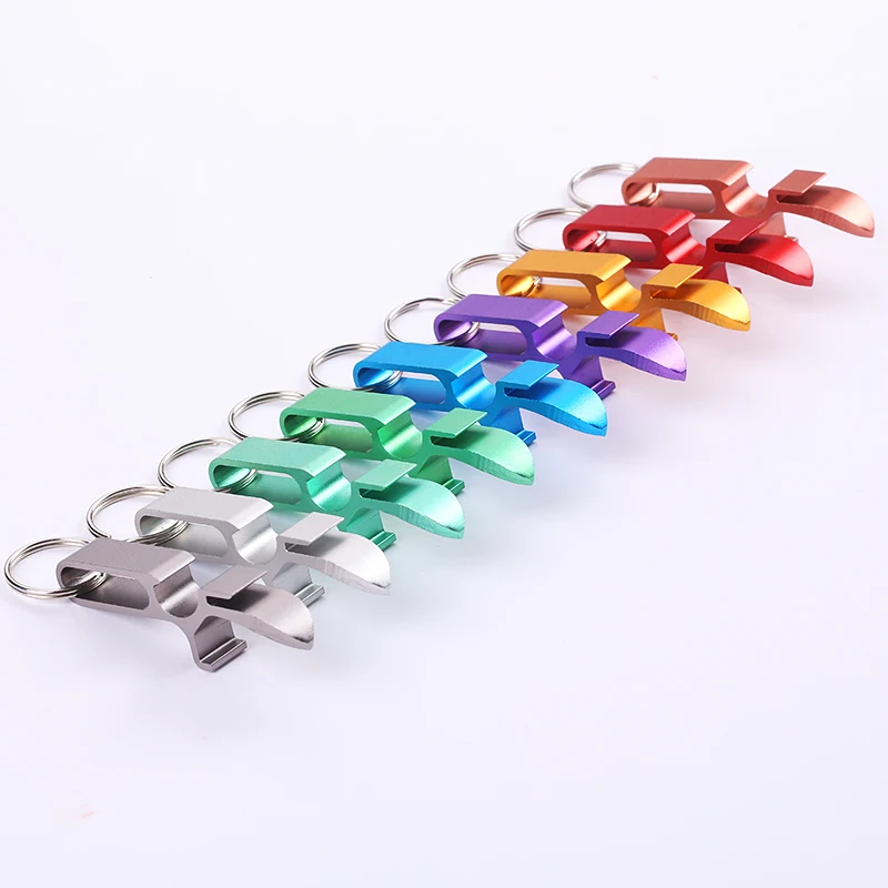 2024 Hot Sale Aluminum Alloy Bottle Opener Keychain Multi function With Ten Colors For Shotgun Tools