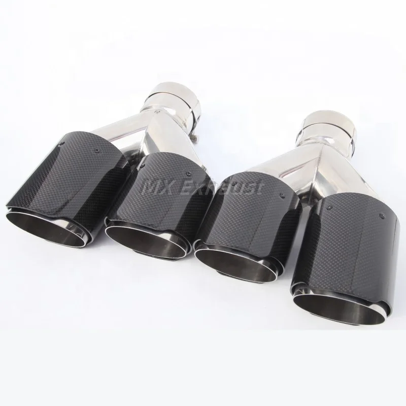 Universal High Quality Car Carbon Fiber Dual Exhaust End Tips Pipes Performance Carbon Exhaust Pipes