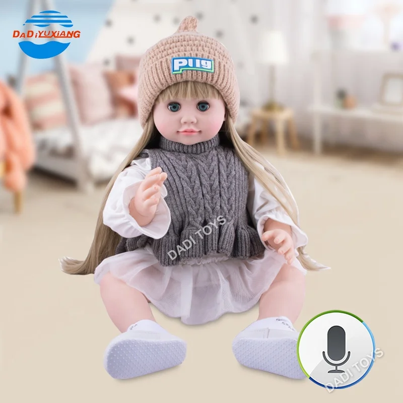 Hot Selling 55Cm Full Body Vinyl Newborn Baby Dolls Reborn, Soft Safty Material Talking Simulation Lifelike Baby Doll