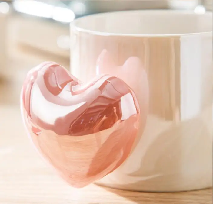 cute colorful heart handle ceramic mug wedding favors gifts for guest