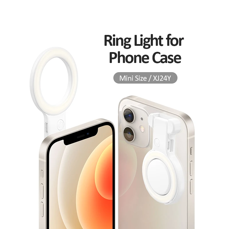 Fill light beauty ring flash phone case stable shell led selfie ring cover selfie light phone case for iphone