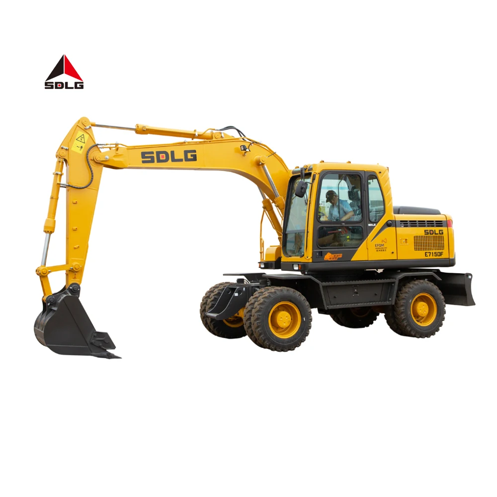 SDLG E7150F 15 ton wheeled Excavator bagger digger mini hydraulic new volvo mini wheeled excavator with thumb bucket