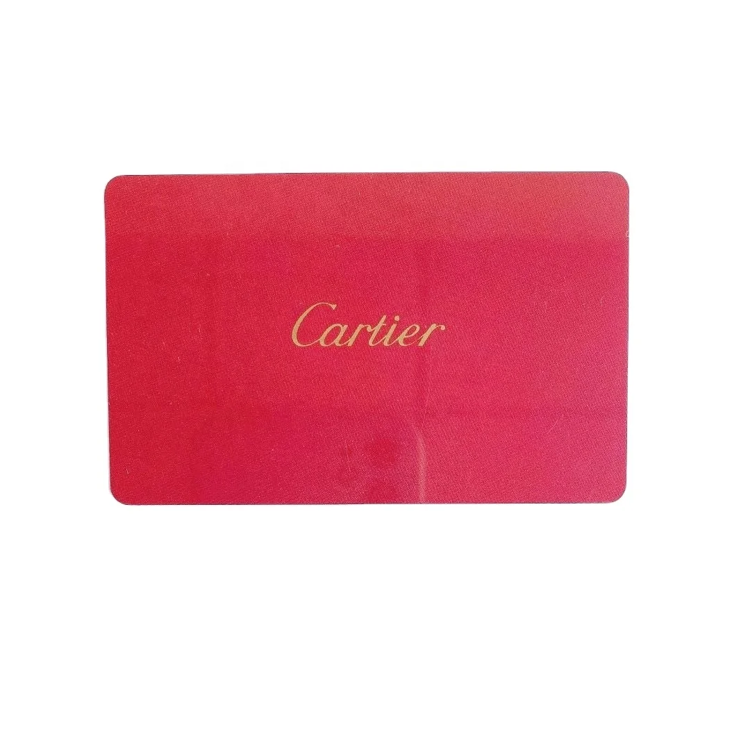 Good Price Luxury Glossy Surface Red PVC Plastic Mirror Effect Warranty Card with Signature Panel