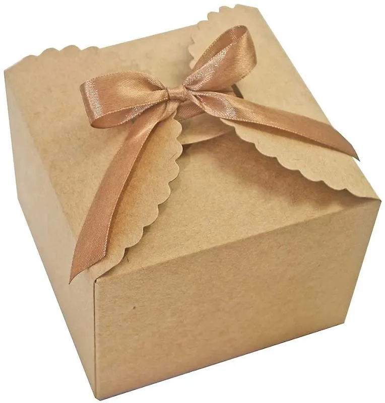 Small White Gift Box for Wedding,Christmas Presents, 4.75 x 4.75 x 3.53 Pretty Favor Boxes Bulk