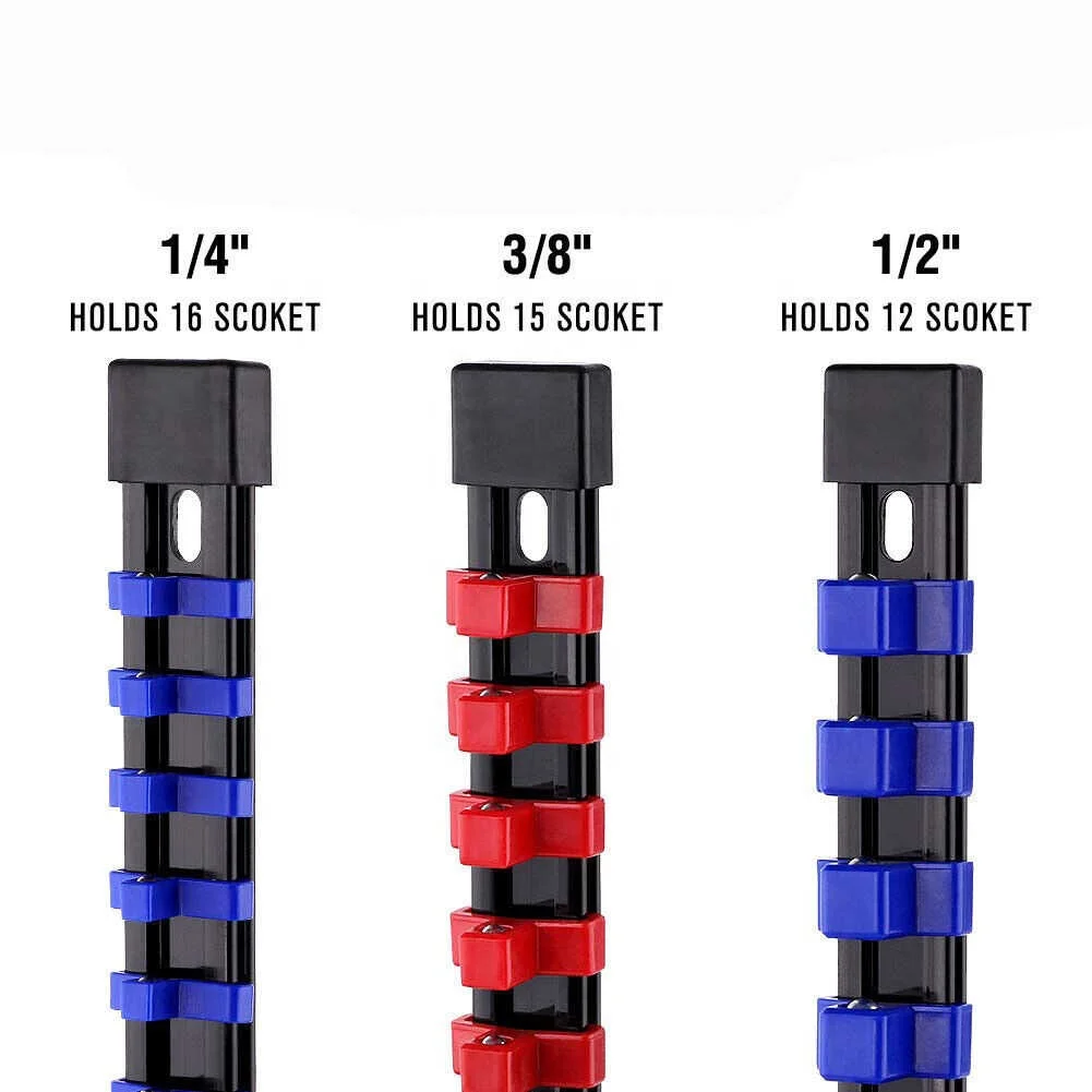 6-Piece Plastic Socket Holder Multi-Purpose Holder 1/2 3/8 1/4-Inch Socket Holder Sleeve Not Included
