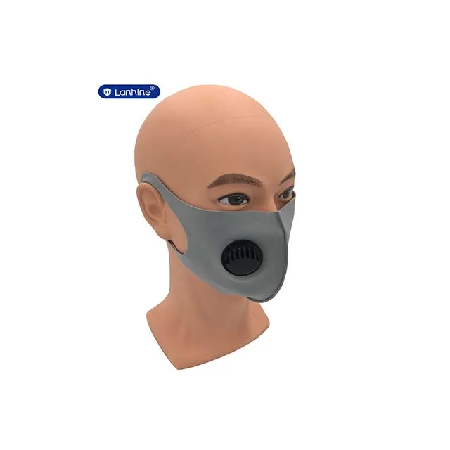 Black Fashion Dust Reusable Cotton Breathing Valve Outdoors Face Mask