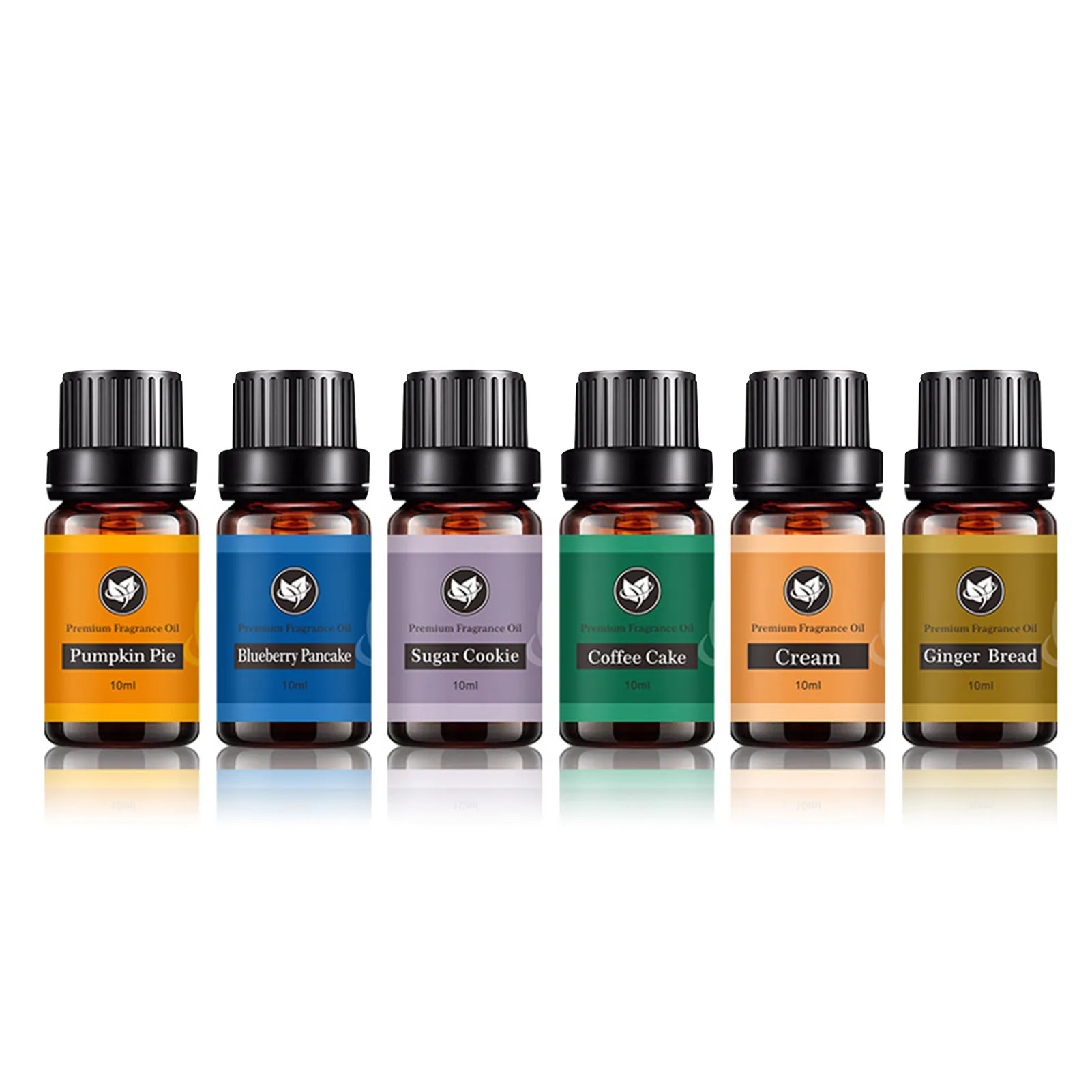 Bakery Set Of 6 Superior Grade Fragrance Oils Blueberry Pancake Sugar Cookie Coffee Cake Cream Ginger Bread Pumpkin Pie 10ml