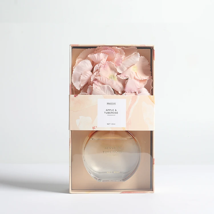 M&sense 80ml home fragrances glass bottle flower diffuser reeds