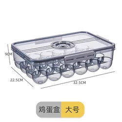 2022 New Refrigerator Storage Egg Box 24 Grid PET Plastic Clear Freezer Eggs Storage Container Kitchen Refrigerator Organizer