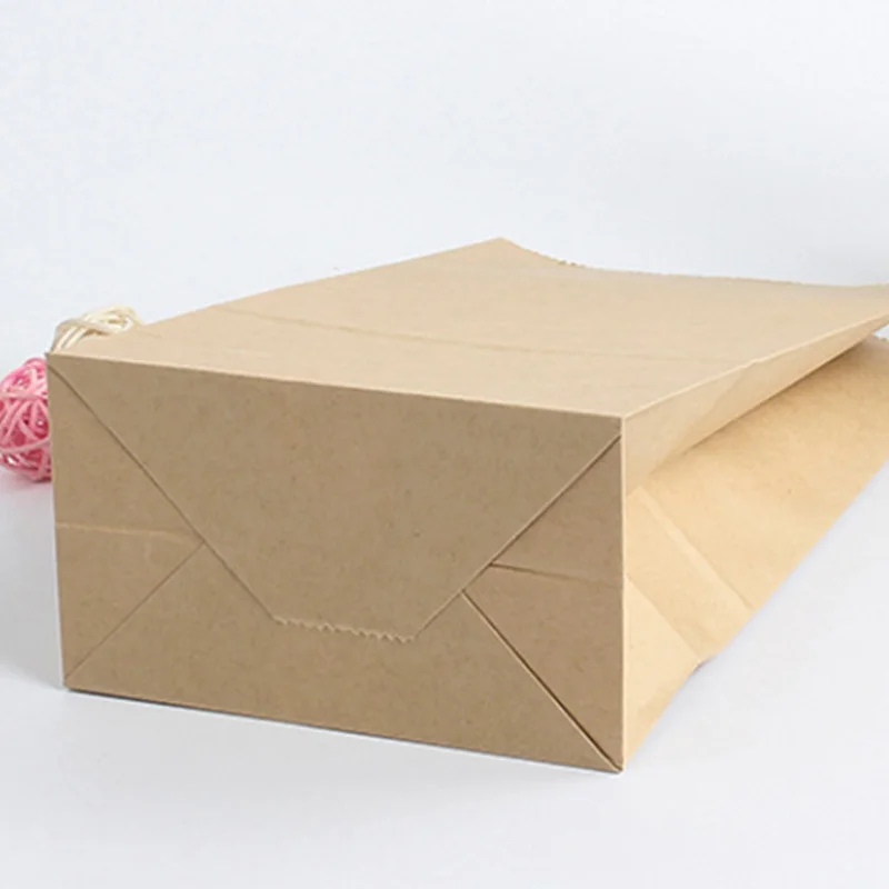 custom bio degradable disposable brown kraft paper bags for food takeaway delivery bag