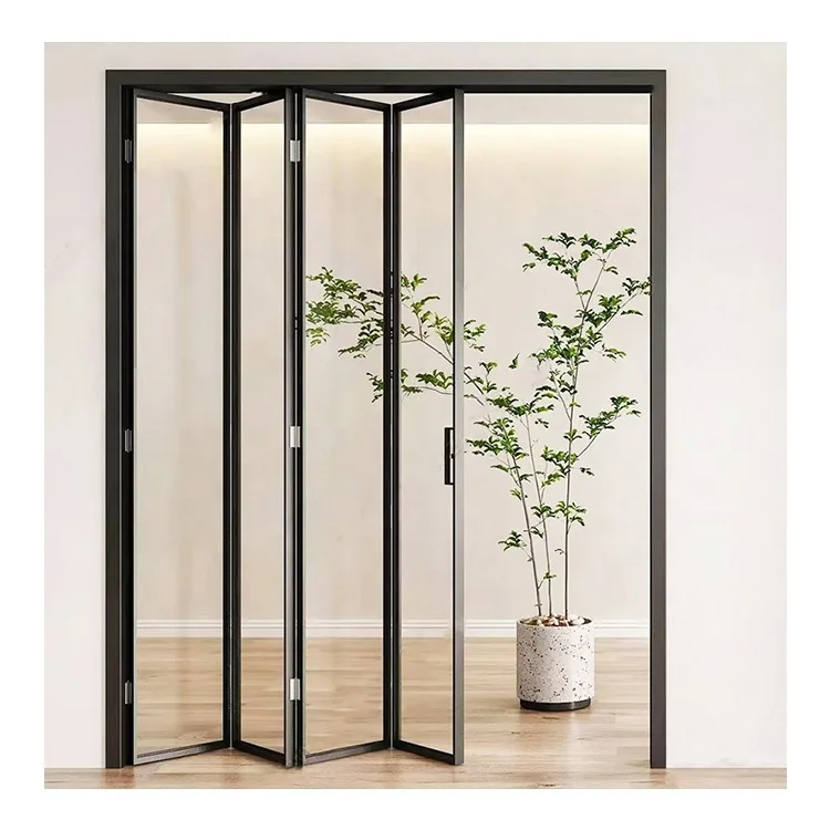 Soundproof design folding door glass folding kitchen bathroom sliding folding door interior partition