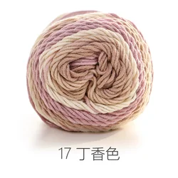 Hot sale rainbow 45% cotton and 55% acrylic blended Multicolor crochet cake yarn ball