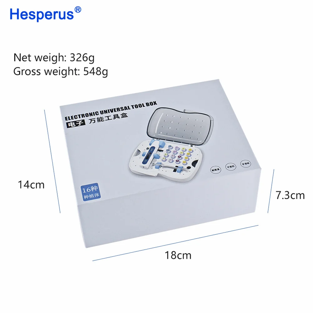 Dental Electric Implant Torque Wrench Torque Driver Wrench Ratchet with 16Pcs Colorful Screwdriver Repair Tools Kit