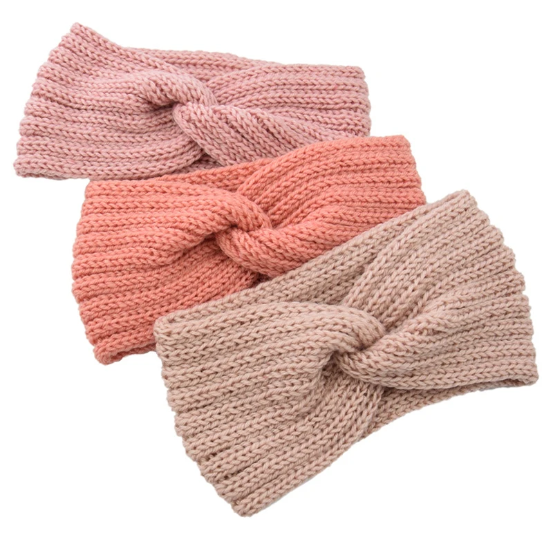 Women Lady Crochet bow knot turban knit headbands braided winter headbands ear warmers crochet head wraps