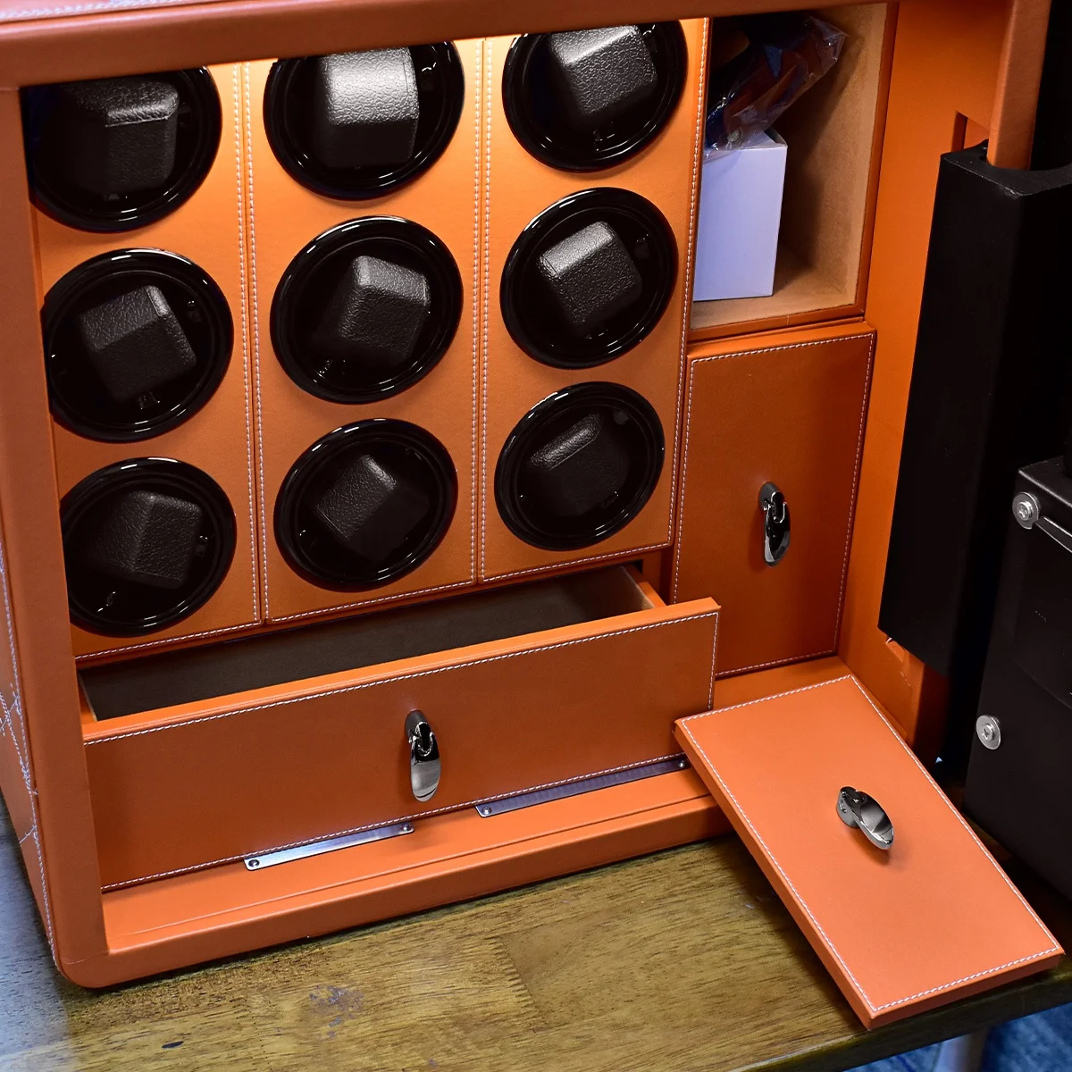 JIMBO luxury screen touch fingerprint lock Mabuchi movement Watch winder safe box