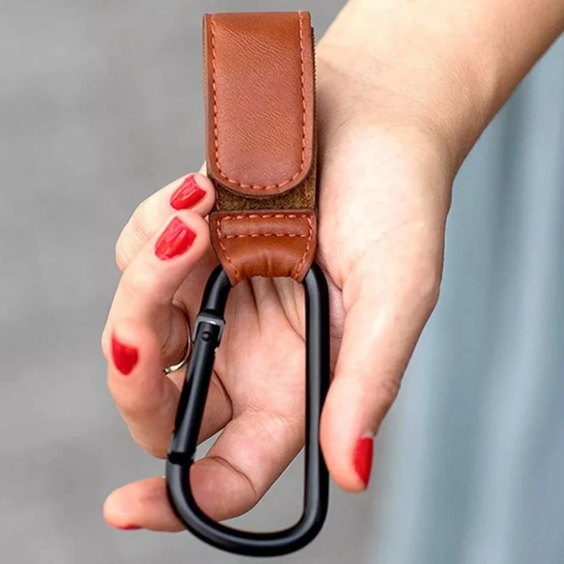 RTS PU Leather Stroller Hooks Hanger Portable Baby Car Seats Plastic Hook Pram Hooks Baby Accessories