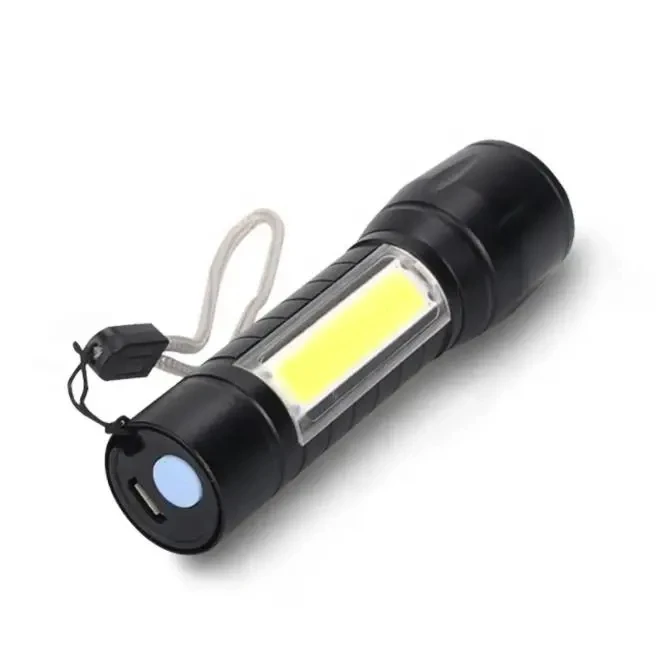 COB XPE Zoom USB Rechargeable Flashlight Portable Waterproof Camping Torch Super Bright LED Tactical Flash lamp