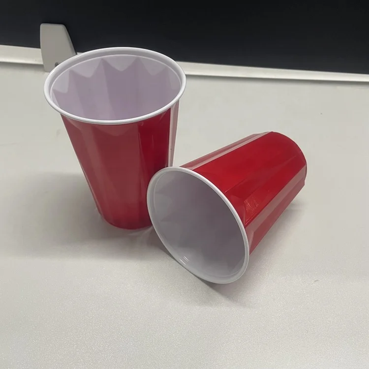 Hot sell 16oz Disposable Plastic Cups Customize Logo Takeaway Beverage cups PS Plastic Reusable Beverage Cup for Drinking Beer