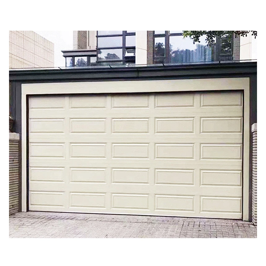 Modern 9x8 Aluminum Tempered Automatic Garage Door New Design Wood Steel Sandwich Panel Foam Overhead Sectional Door 72x80 Car