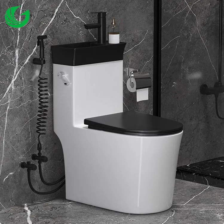 Bathroom Water Closet Wc  Inodoro Y Lavabo Basin Sink And Toilet Combined Water Saving Toilet With Hand Wash Set