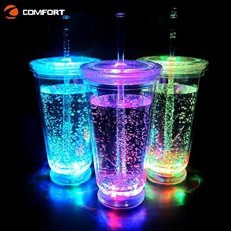 Hot Selling For Party Using 10oz Flashing Rocks LED Light wine glass