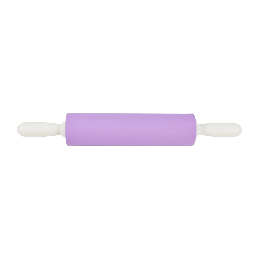 Food safe grade silicone dough rolling pin silicone roller pin with plastic handles
