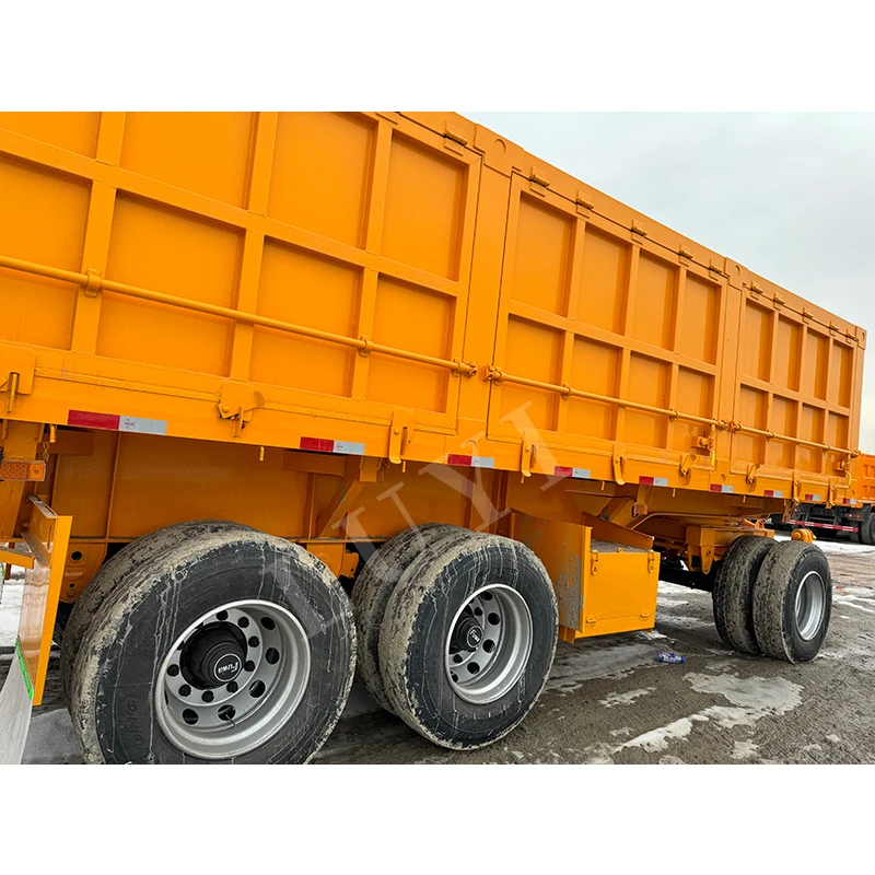 Kazakhstan Using 3 4 Axles 60 Tons Sand Coal Building Side Hydraulic Tipper Trailer Side Rolling Dump Truck Semi Trailer