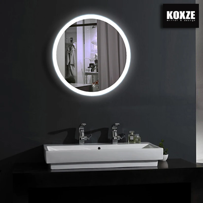 bathroom vanity wall led round mirror with touch sensor switch