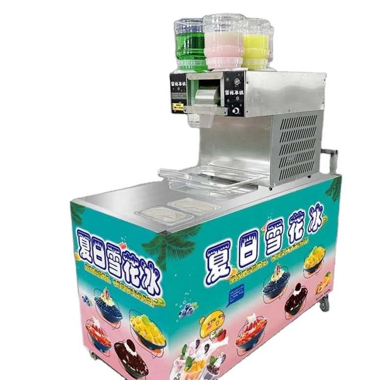 Low Price 1200W 5 buckets snowflake ice maker snowflake ice cream machine popular in snack street