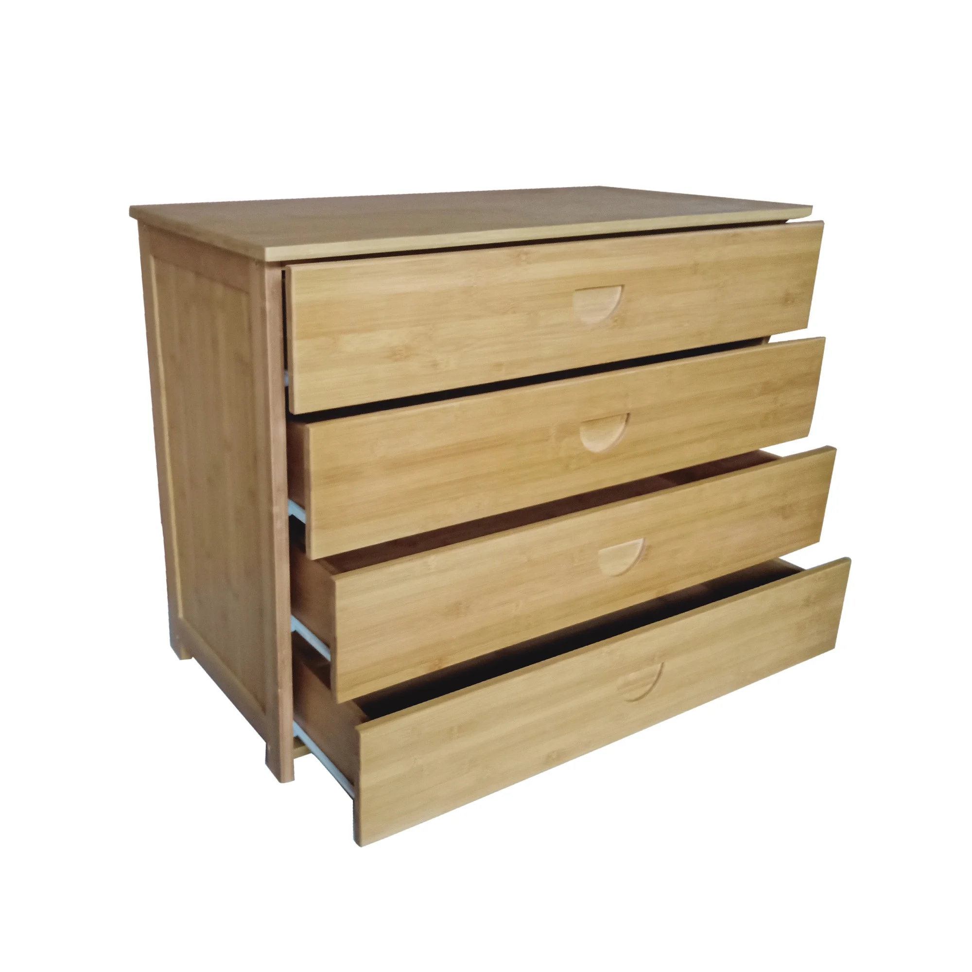 
Bamboo 4 Tier Drawers Nightstand Storage Cabinet 