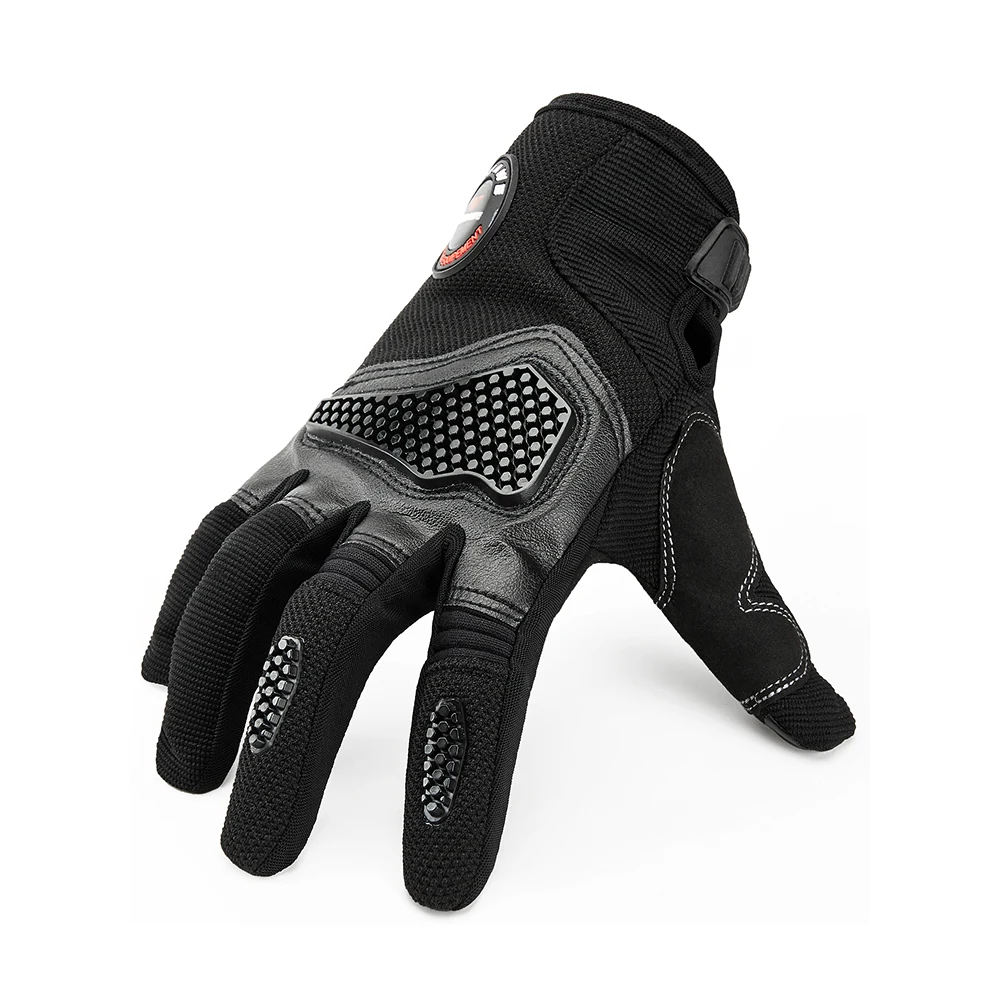 WOSAWE Motorcycle Gloves Touchscreen PU Leather Microfiber TPU Full Finger Gloves Protective Gear