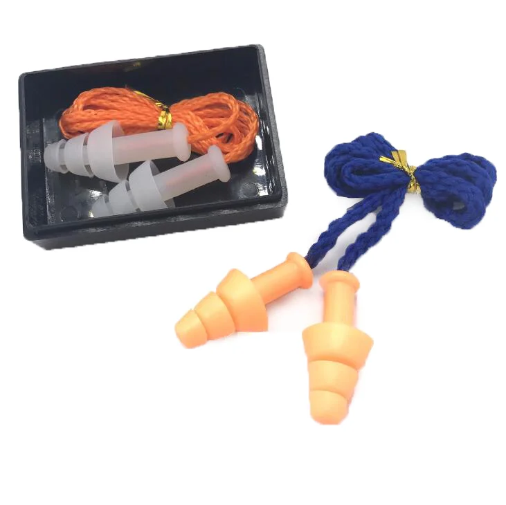 silicone rubber ear plug with rope