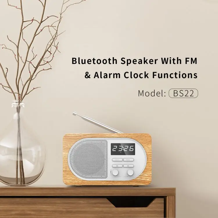 Desktop FM Alarm Clock BT 5.0 Wireless Speaker