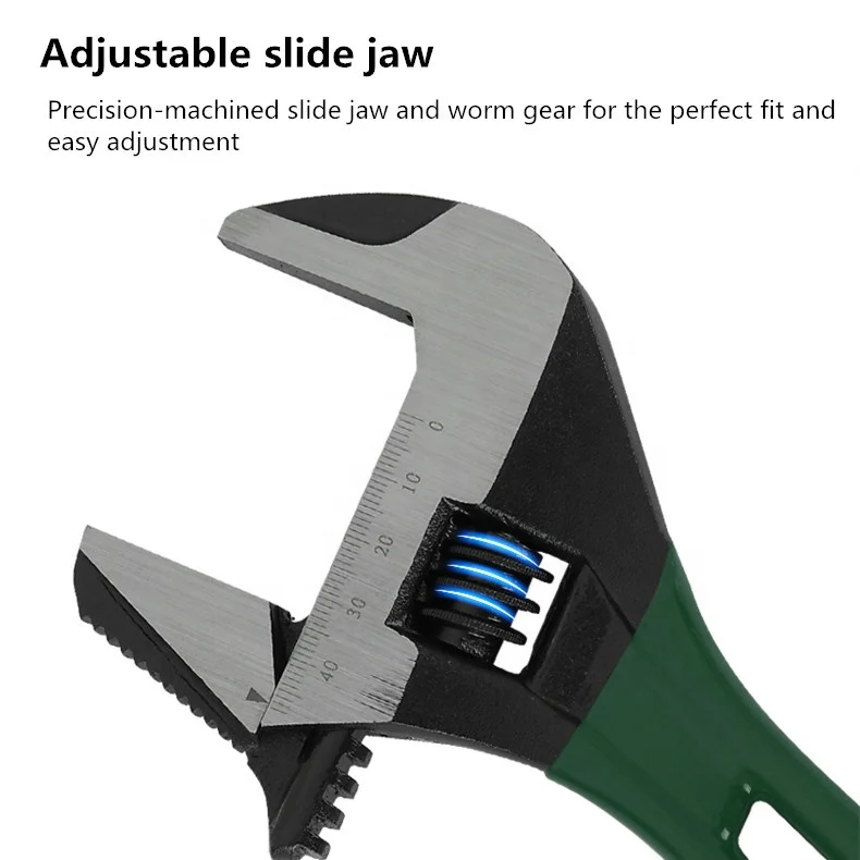 YTH 6in 8in Industrial  CRV Extra Wide Jaw Adjustable Plumbing Spanner Adjustable Wrench