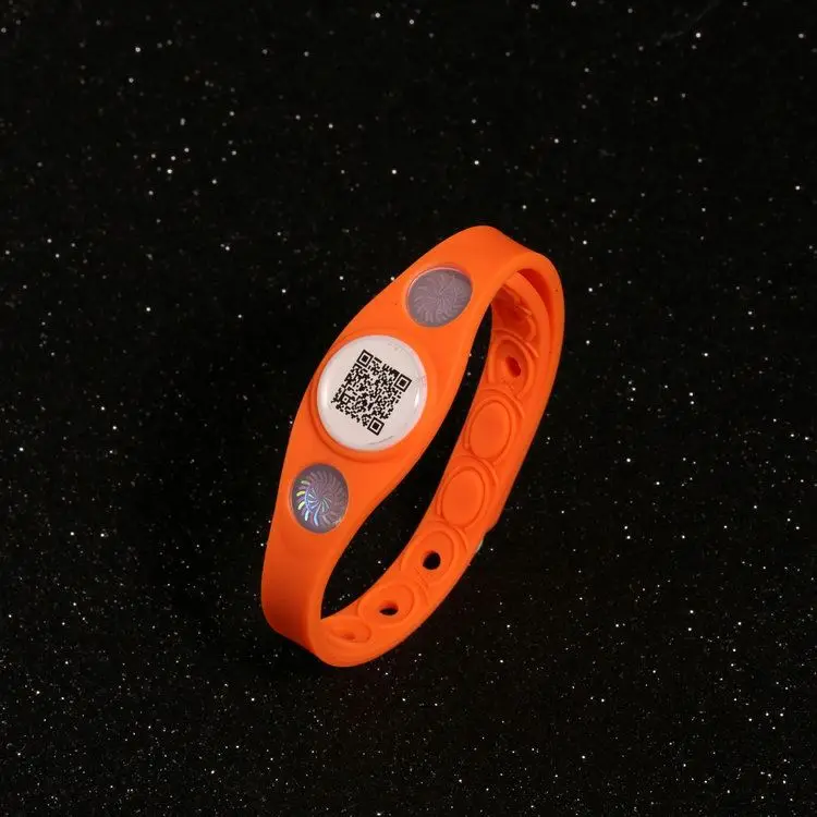 Wholesale Adjustable Size Balance Negative Ion Pure  Power Band Wristband Silicone Energy QR Code  Bracelet