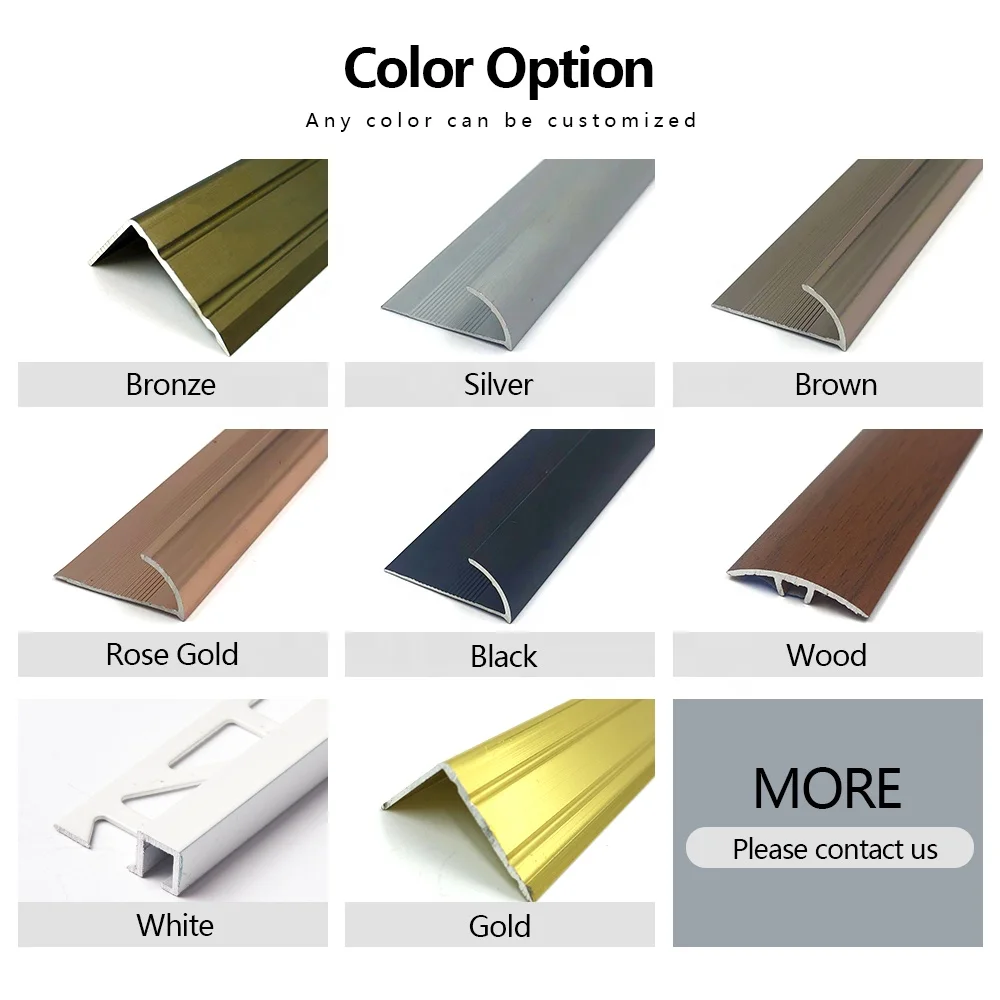 Shiny Surface Tile Edge Accessories Aluminium Tile Trim Corner Profile