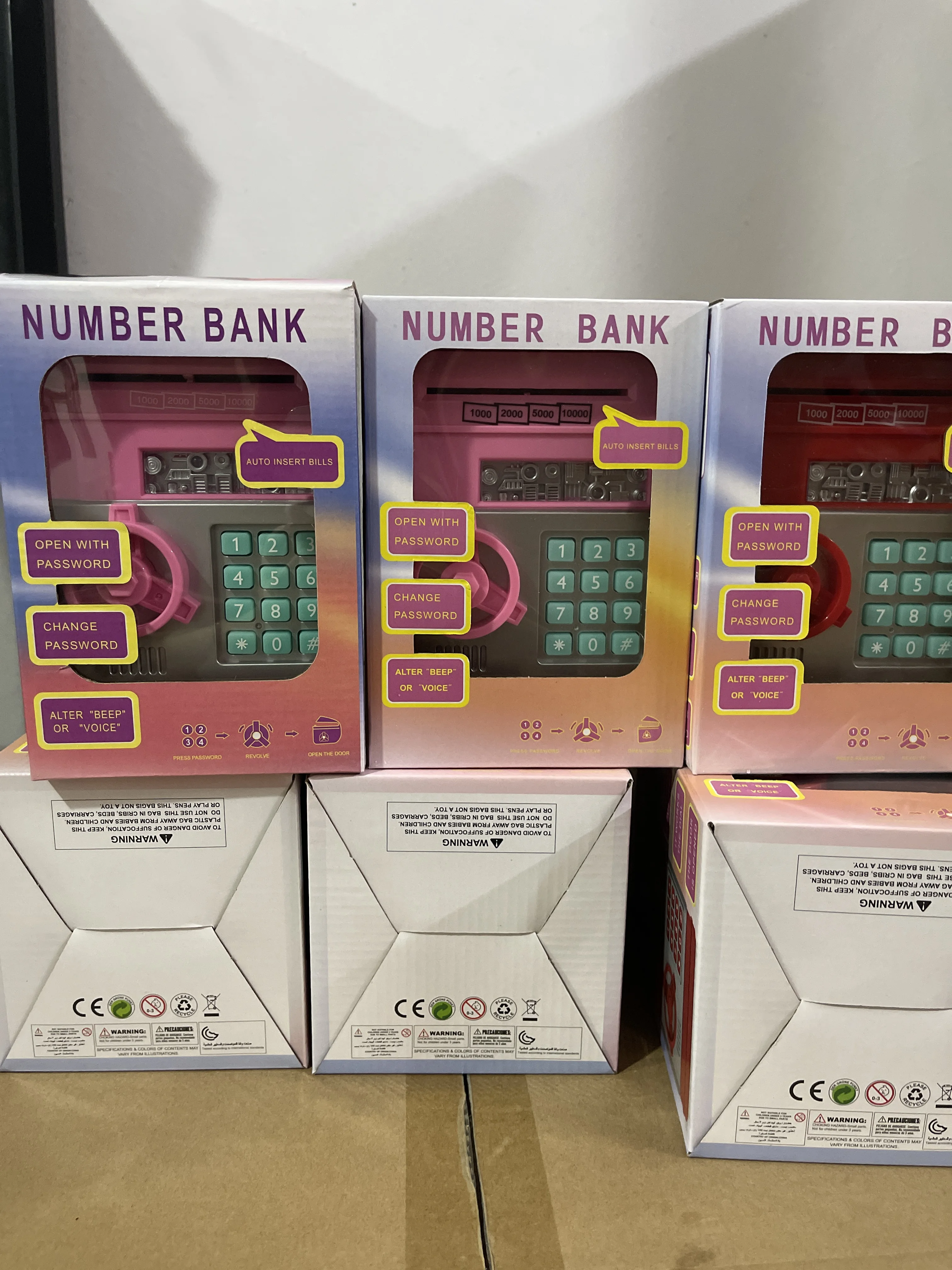 Custom  plastic atm machine piggy bank for kidselectronic toys education save money box electronic money safe box for money