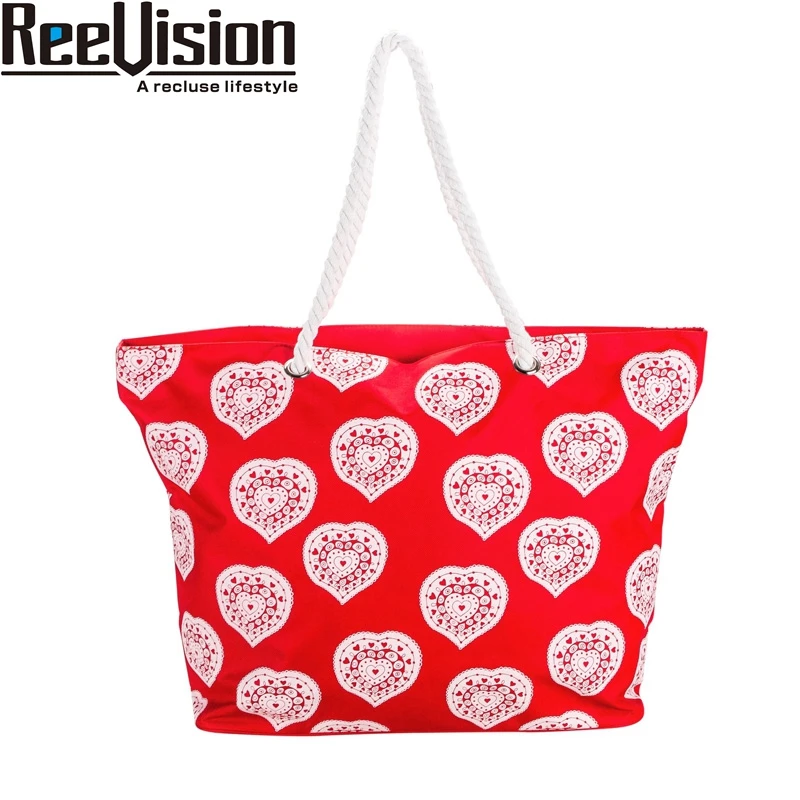 Fashion Beach Tote Bag Shoulder shopping bag with Cotton Rope handle