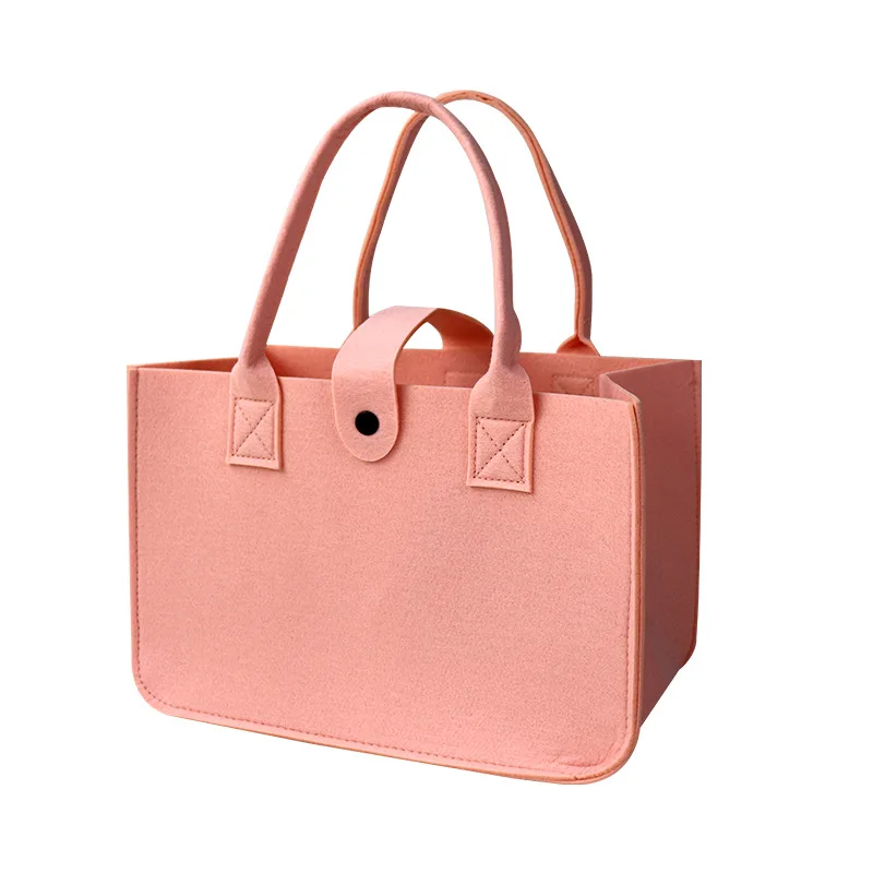 Fashion Design Large Capacity Portable Wool Felt Tote Gift Bag for Grocery Shopping