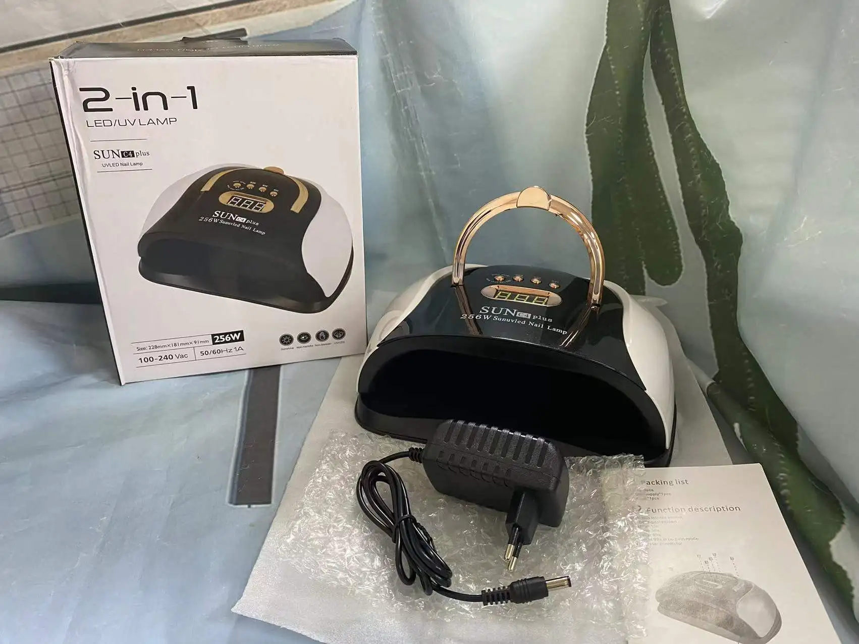 High Power Nail Lamp SUN C4 Plus 256W Nail Dryer Dual Light Source LCD Display Curing Nail Gel Polish Manicure Tool