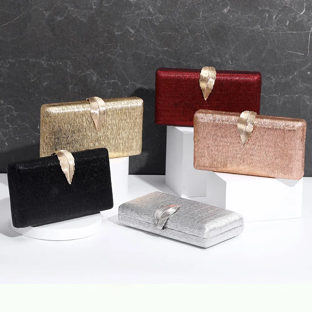 Fashion Simple Dinner Bag Gold Powder Sparkling Evening Banquet Clutch Shoulder Messenger Party  Dinner Bag