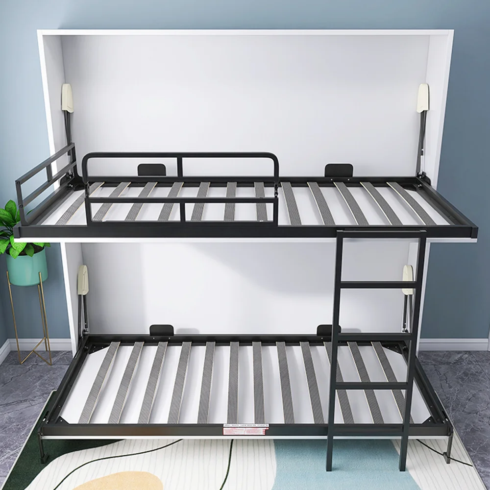 Modern Custom Made Smart Horizontal Hidden Bunk Murphy Beds Safety Environmental Protection Hotel Living Room Wall Bed
