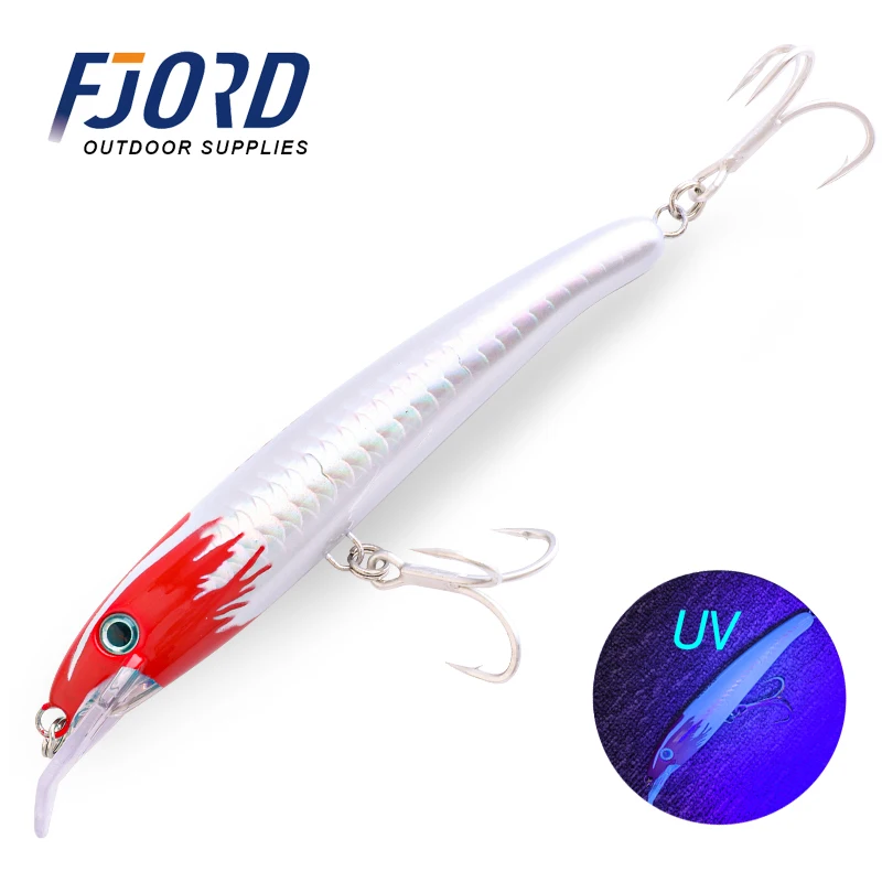 FJORD New Deep Depth Trolling Minnow 160mm 33g Hard Plastic Fishing  Glow and UV Effect Floating Minnow Lure For Saltwater