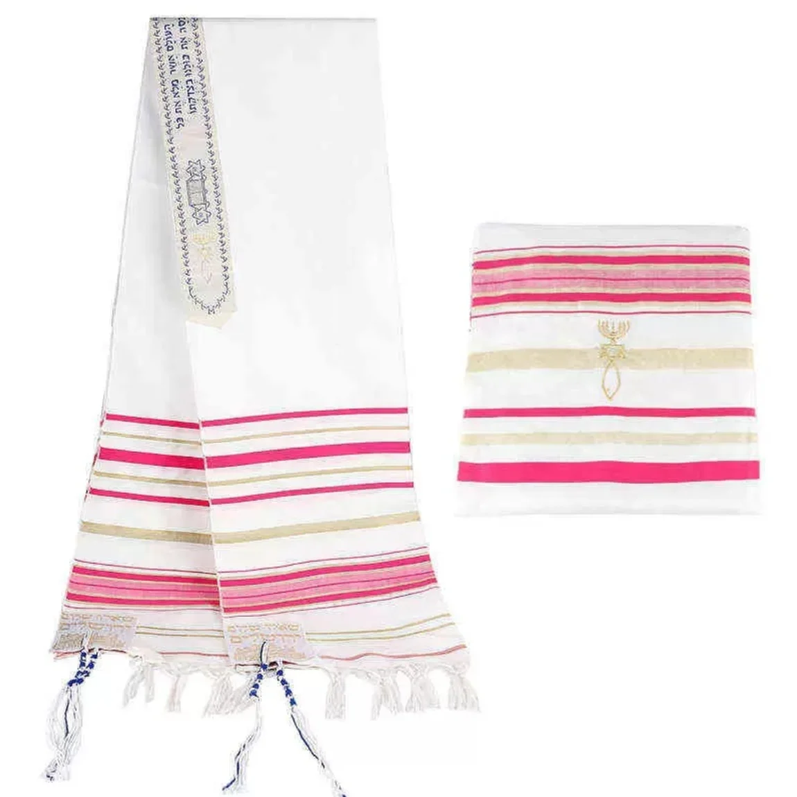 Custom Unisex Kosher Israel Muslim Jewish Talit Christian Polyester Large Prayer Shawl With Bag