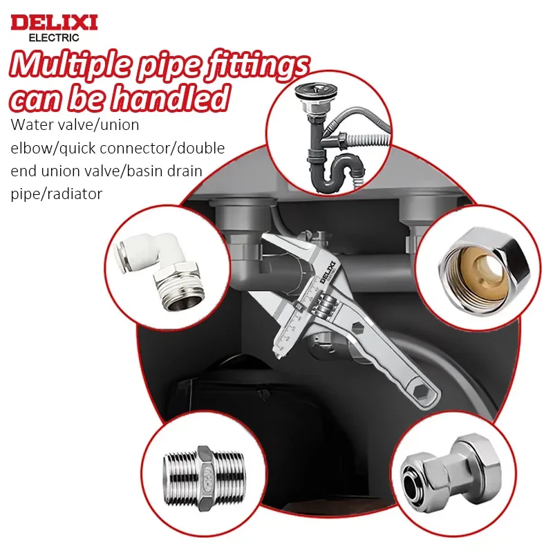 Delixi ELECTRIC Classic Antislip Diagonal Toothed Bathroom Wrench Pliers
