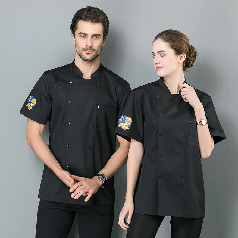 Customized Logo 5XL Plus Size For Cook Workwear Uniform Food Service Restaurant Saloon Pastry Chef Coat Jacket Chef Uniform