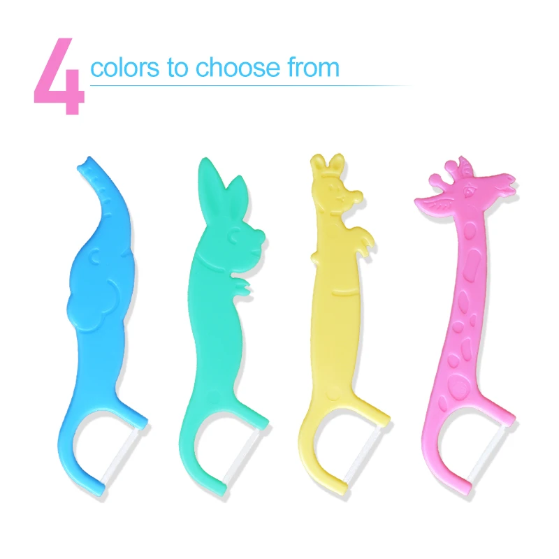 Private Label Bpa Free Colored Ultra Floss Kids Plastic Dental Flosser Pick Toothpick With Case For Children