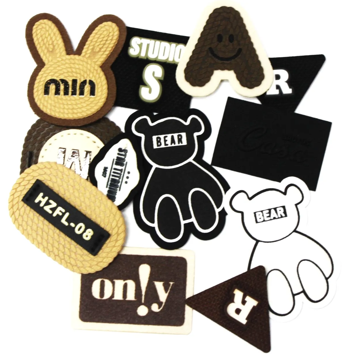 Custom brand jeans clothing PU Label Leather Patch For Garment jean