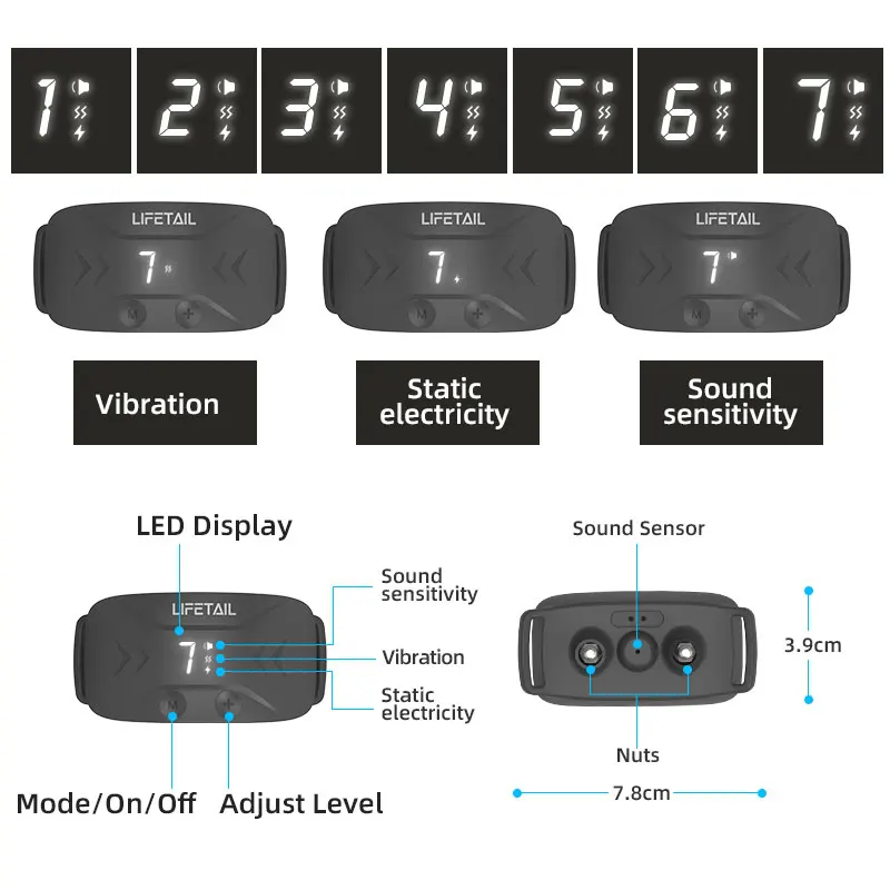 newest Vibration shocker training collar with Wireless Charging dog training collar smart  Anti Bark collar